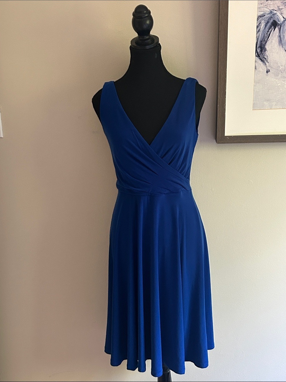 Isaac Mizrahi Royal Blue Sleeveless Wrap Midi Dress